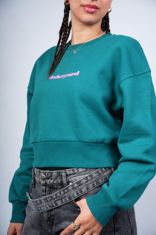 underground cropped crewneck printed teal green - Image 4