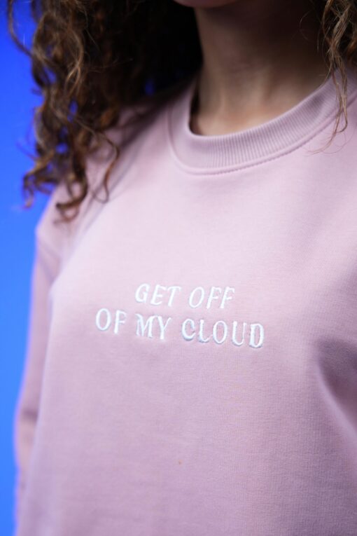 get off my cloud embroidery oversized crewneck sweatshirt - Image 4