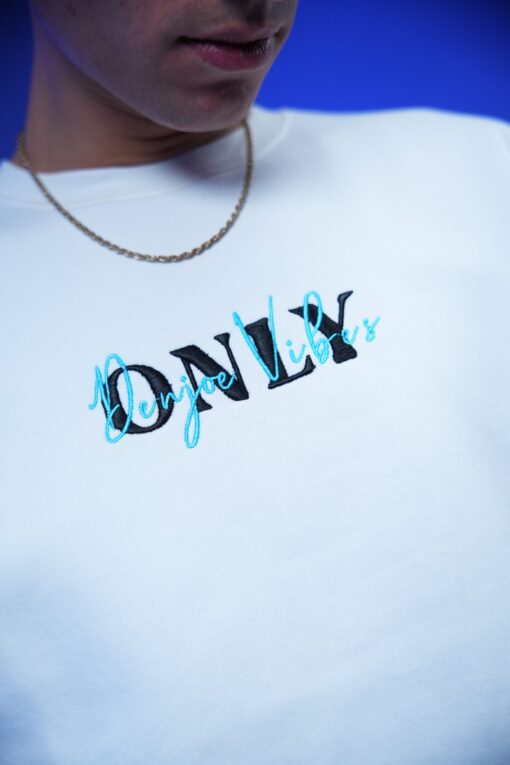 only embroidery oversized crewneck sweatshirt white - Image 2