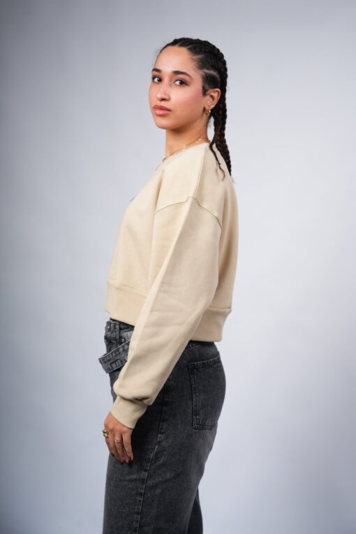 underground cropped crewneck printed beige - Image 7