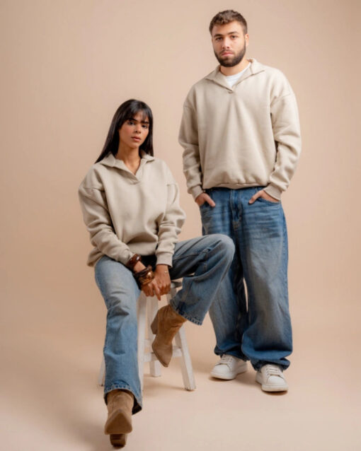 Unisex Collar Sweatshirt - Image 4